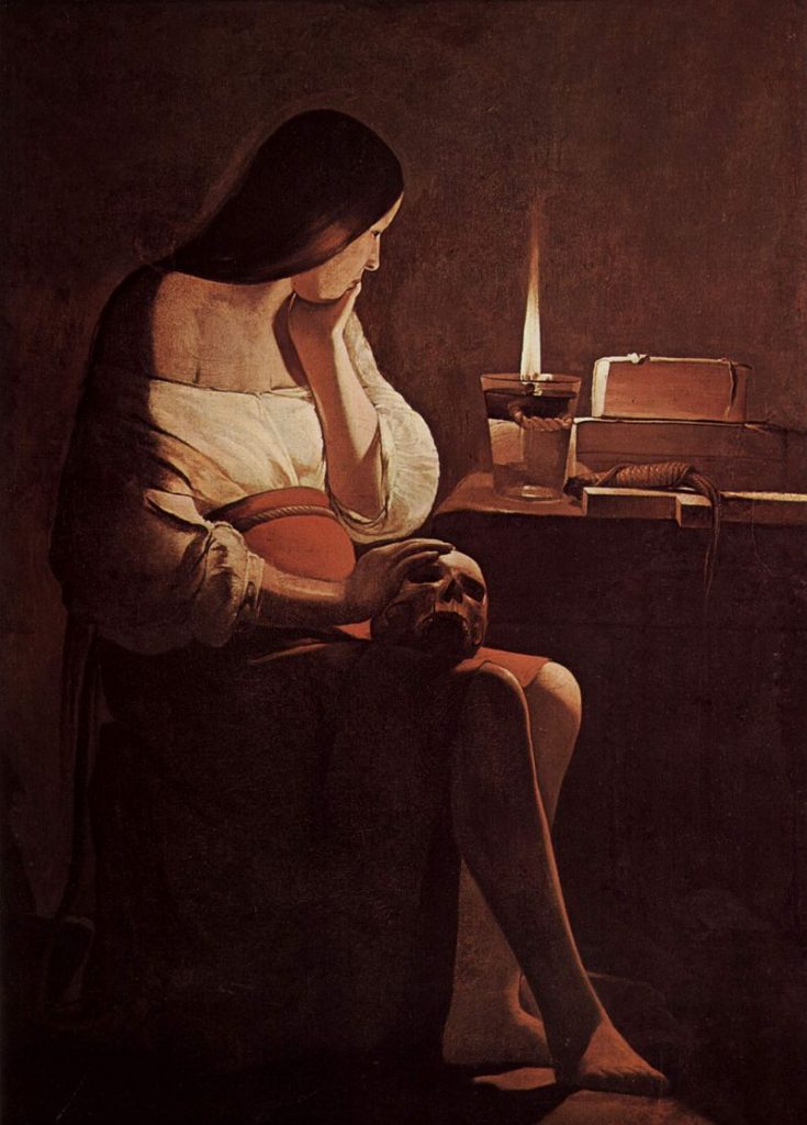 La Magdalena Penitente de Georges de la Tour (Museo del Louvre)