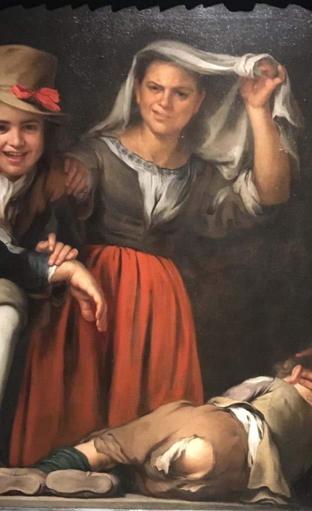 Detalle de la joven retorciendo su cara en un guiño (Fort Worth Kimbell Art Museum, Texas) Foto Sofia: Muñoz