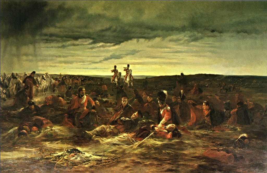 Dawn of Waterloo. Elizabeth Southerden Thompson, Lady Butler. "Dawn of Waterloo” (1895), Elizabeth Southerden Thompson, Lady Butler