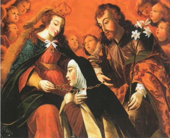 La Virgen y San Jose le dan un collar a Santa Teresa Iglesia Matriz Cascais Portugal