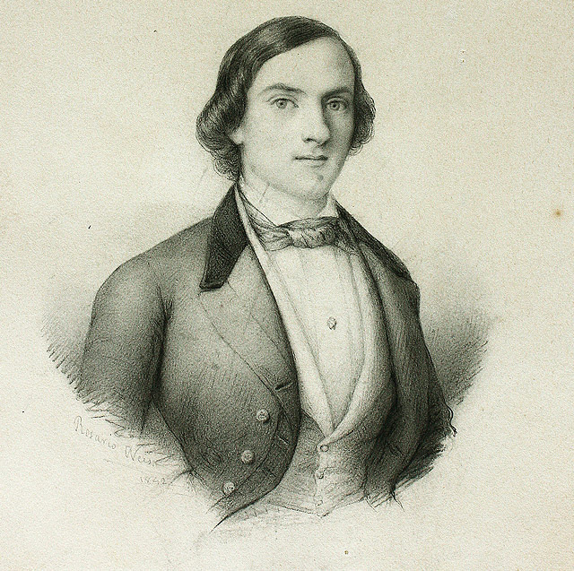 Retrato de su hermano Guillermo (1840), dibujado por Rosario Weiss.