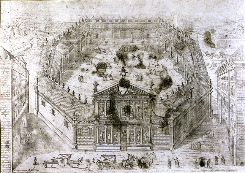 Grabado de la Universidad Sertoriana de Huesca