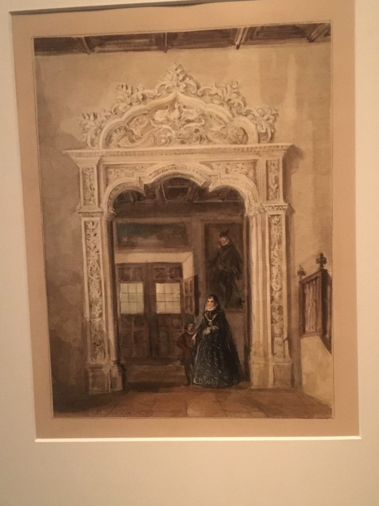 Interior del Palacio de los condes de Guara en Zaragoza de Valentin Carderera Lápiz y aguada de colores sobre papel 1832 (Museo Lázaro Galdiano) Foto: Sofia Muñoz