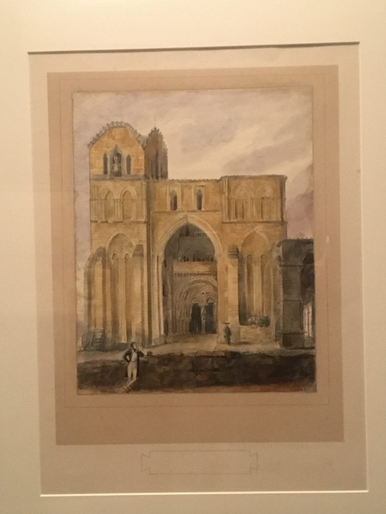 Basílica de San Vicente en Avila 1840 Lápiz grafito sobre agua de colores sobre papel (Museo Lázaro Galdiano) Foto: Sofia Muñoz