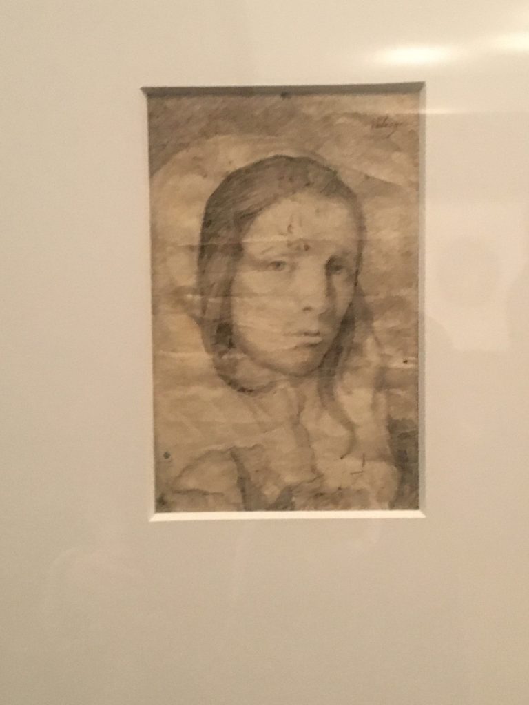 Cabeza de muchacha 1620-1622  Lápiz sobre papel verjurado BNE Foto: Sofia Muñoz