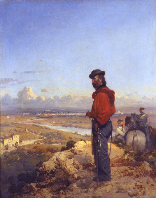Garibaldi en los cerros de Sant Angelo en Capua (Museo del Risorgimiento Italianoen Milan ) 1861