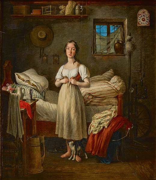 Morgentoilette eines Mädchens de  Johann Michael Neder, (1836 Belvedere, Milán)