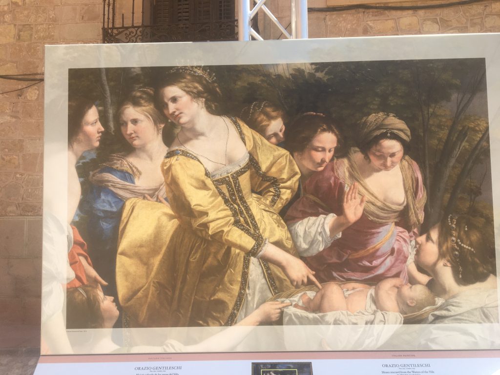 Moises salvado de las aguas de Orazio Lomi Gentileschi (Foto: Sofia Muñoz)