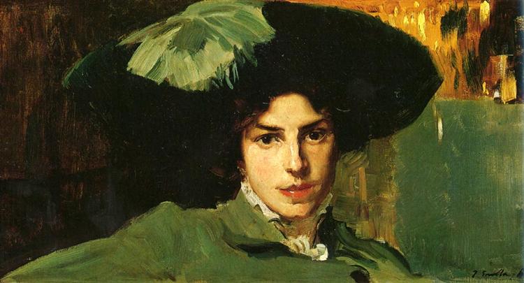 María Sorolla con Sombrero (1910) (Colección privada)