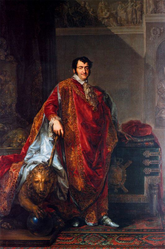 Fernando VII con el hábito de la Orden del Toisón de Oro de Vicente Lopez Portaña ( Embajada de España ante la Santa Sede)