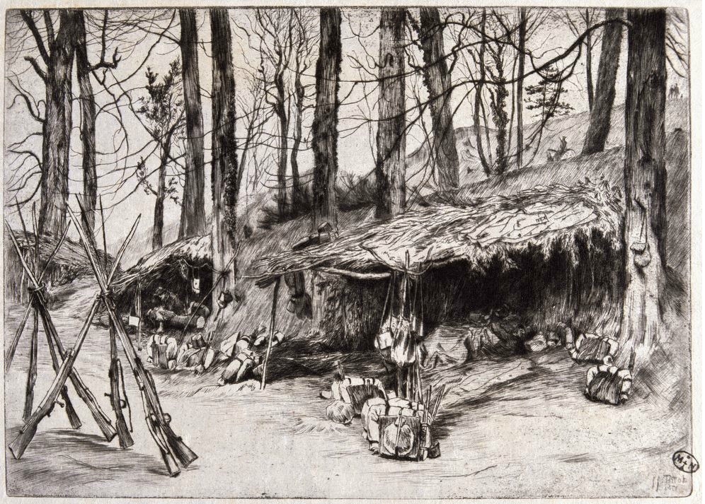 Campement du parc d'Issy (1871), Souvenir du siège de Paris de James Tissot