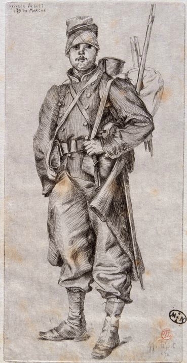 Portrait de Sylvain Perier du 139e régiment (1870), souvenir du siège de Paris de James Tissot