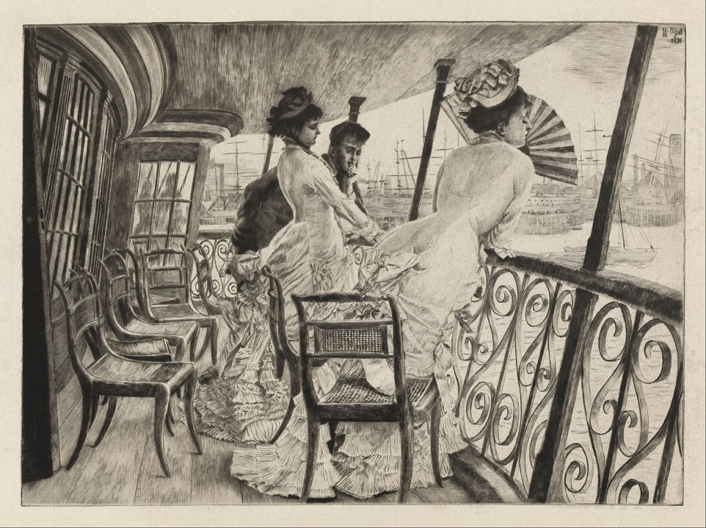 Punta seca, reproducida como aguafuerte, Souvenir of a Ball on Shipboard, 1876