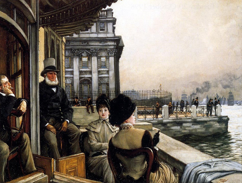 The Terrace of the Trafalgar Tavern Greenwich London (1878) Colección Privada de James Tissot