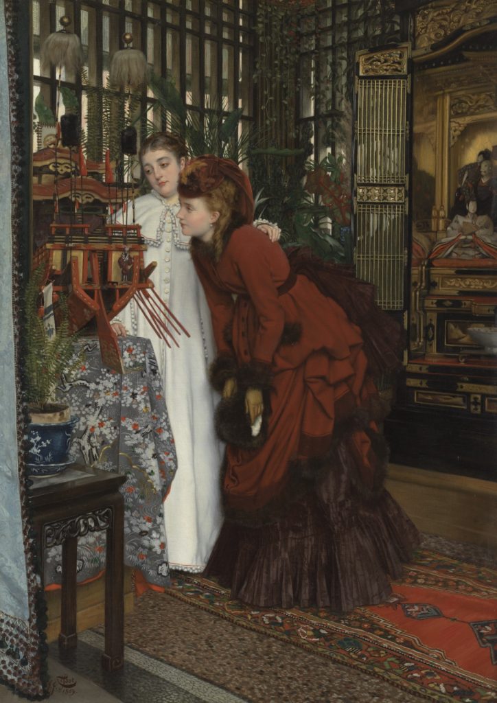 Young Women Looking at Japanese Articles (1869) Cincinatti Museum of Art de James Tissot