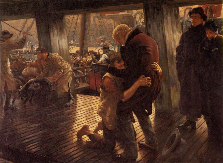 James Tissot. El hijo pródigo en la vida moderna: El Retorno. Museo de Bellas Artes. Nantes, Francia