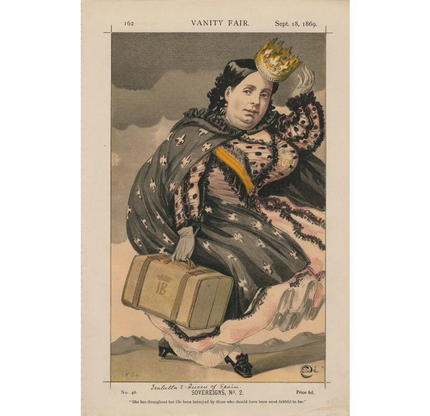 Queen Isabella II of Spain ('Sovereigns, No. 2.') Vanity Fair de James Tissot