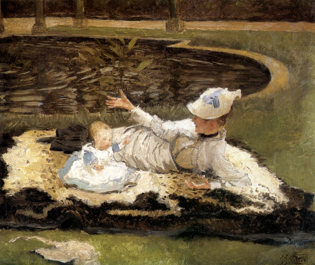 Study for “Mrs. Newton with a Child by a Pool” (c. 1877-78). Virginia Museum of Fine Arts, Richmond, Virginia, USA.